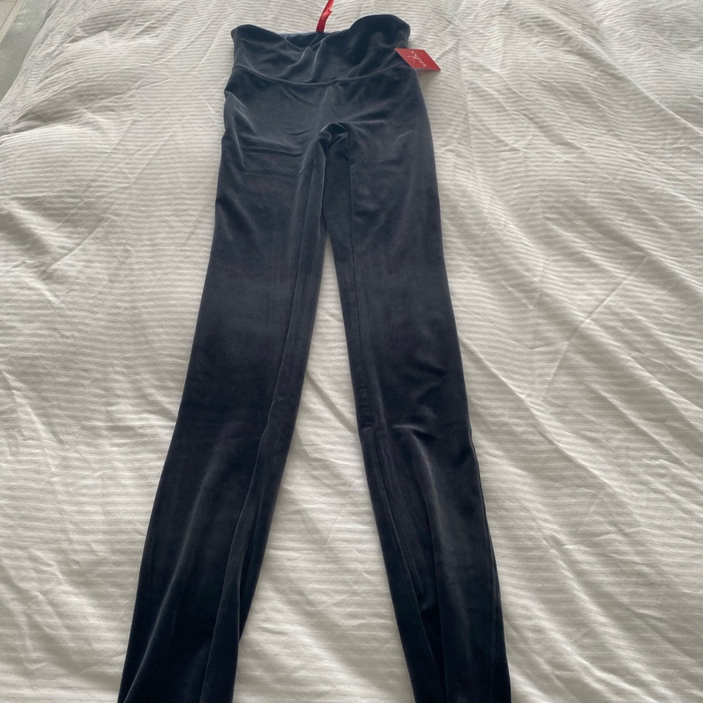 SPANX dark gray velvet leggings